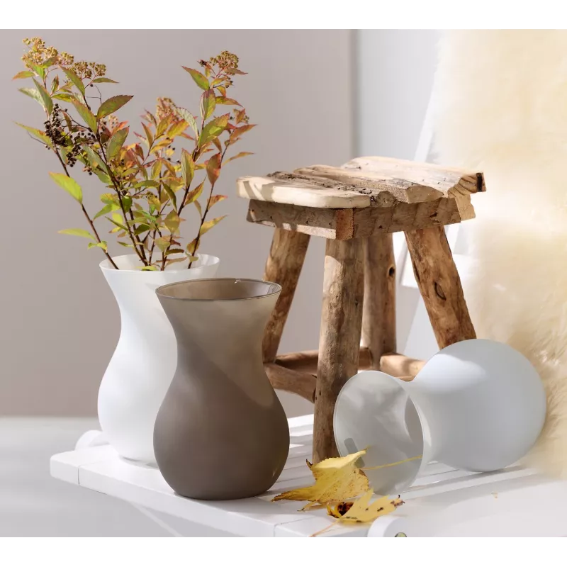 Ritzenhoff & Breker ANNALENA Jarrón de vidrio mate gris cónico, 180 mm 816723