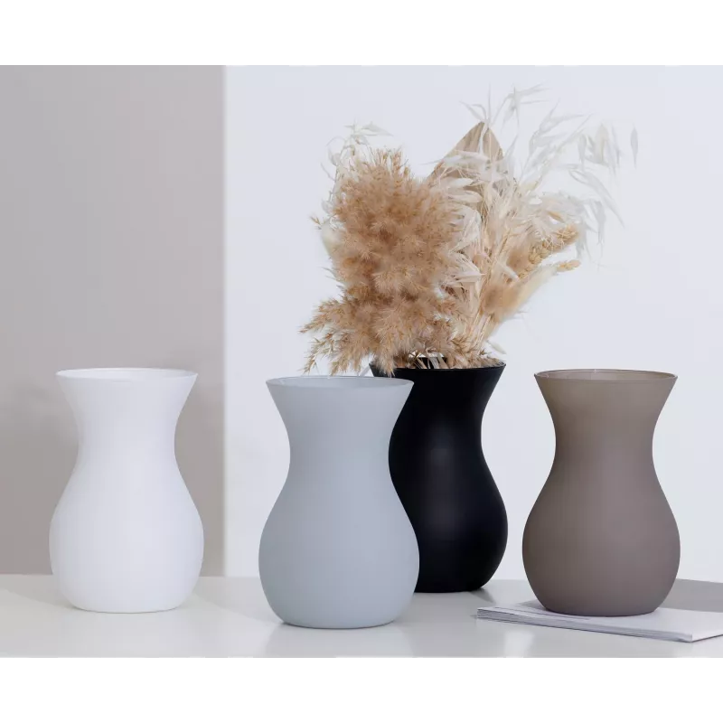 Ritzenhoff & Breker ANNALENA Jarrón de vidrio mate gris cónico, 180 mm 816723