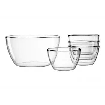 Ritzenhoff & Breker LISA Set de 5 cuencos de vidrio de cal sodada, transparente, apto para lavavajillas 818673