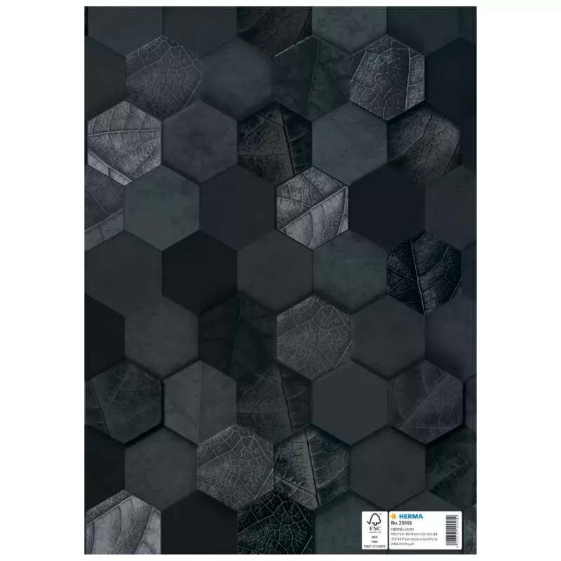 HERMA Funda X para cuadernos, cartón, DIN A4, negro, superficie satinada, campo de etiquetado, 10 uds. (20091)