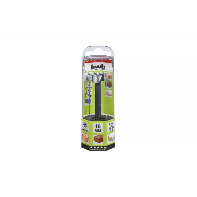 KWB 706316 Broca de centrar 1,6 mm DIN 333 Forma A HSS