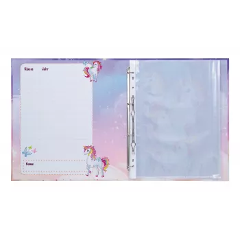 HERMA Einhorn Certificado Carpeta de anillas A4, cartón resistente, 2 anillas O, 25 mm, impresión a toda superficie 20161