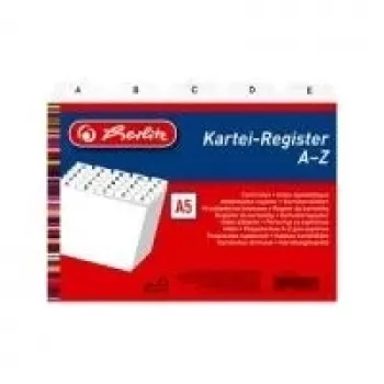 Herlitz Índice A-Z, A7 apaisado, 24 elementos, blanco polipropileno 1500768