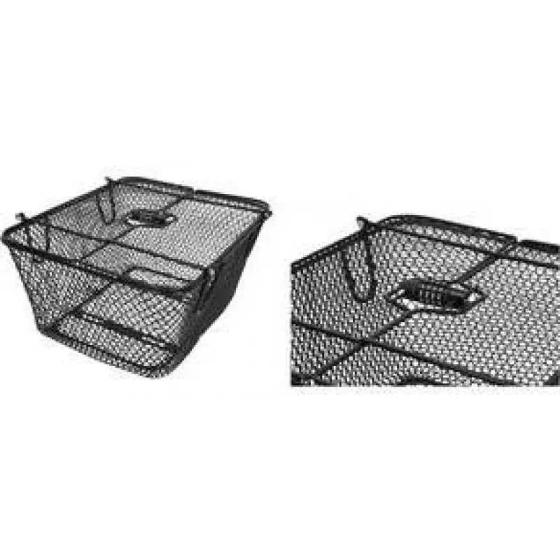 FISCHER PLUS Safe Cesta trasera para bicicleta, alambre de acero de malla fina, negro, 24 L, 10 kg 50655
