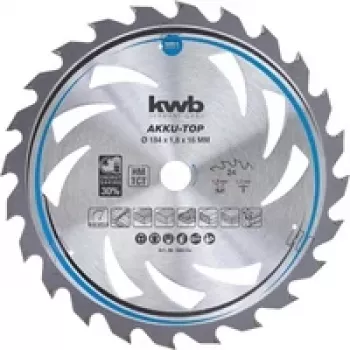 kwb 586154 Disco de sierra circular de metal duro 184 x 16 x 1,2 mm, 24 dientes