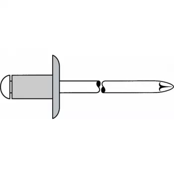 Gesipa Remache ciego Al/Acero 5x25mm cabeza grande K14 rango de agarre 15,0-20,0mm (pack de 250) 1454126