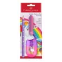 Faber-Castell Einhorn Set de escritura Jumbo, violeta, 3 piezas, mina de 3 mm, forma triangular ergonómica 111528