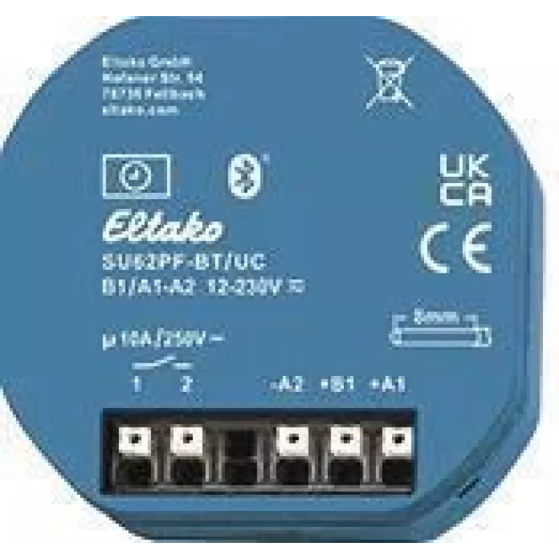 Eltako Temporizador de 1 canal con contacto libre de potencial SU62PF-BT/UC, Bluetooth, 16A 30062006