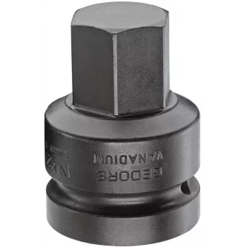 GEDORE Vaso de impacto hexagonal de 27 mm con accionamiento de 1 pulgada, 60 mm de longitud, fosfatado 1956582
