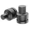 GEDORE Vaso de impacto hexagonal de 27 mm con accionamiento de 1 pulgada, 60 mm de longitud, fosfatado 1956582