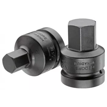 GEDORE Vaso de impacto hexagonal de 27 mm con accionamiento de 1 pulgada, 60 mm de longitud, fosfatado 1956582