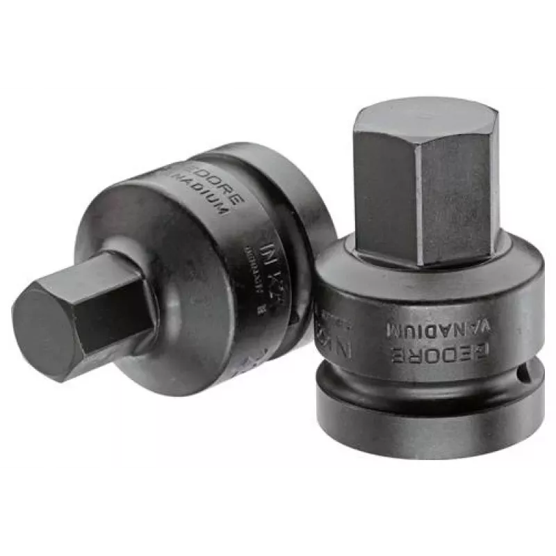 GEDORE Vaso de impacto hexagonal de 27 mm con accionamiento de 1 pulgada, 60 mm de longitud, fosfatado 1956582