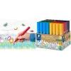 STAEDTLER Noris Jumbo 328-B KP48 Rotuladores, 48 colores diferentes, mina de fibra de 3,0 mm, forma triangular, tinta lavable, capuchón ventilado, vaso reutilizable
