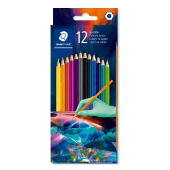 STAEDTLER Lápices de colores Hexagonal Edition 1, caja de cartón de 12 piezas, tonos oscuros, mina de 3,0 mm 175C12E2-1