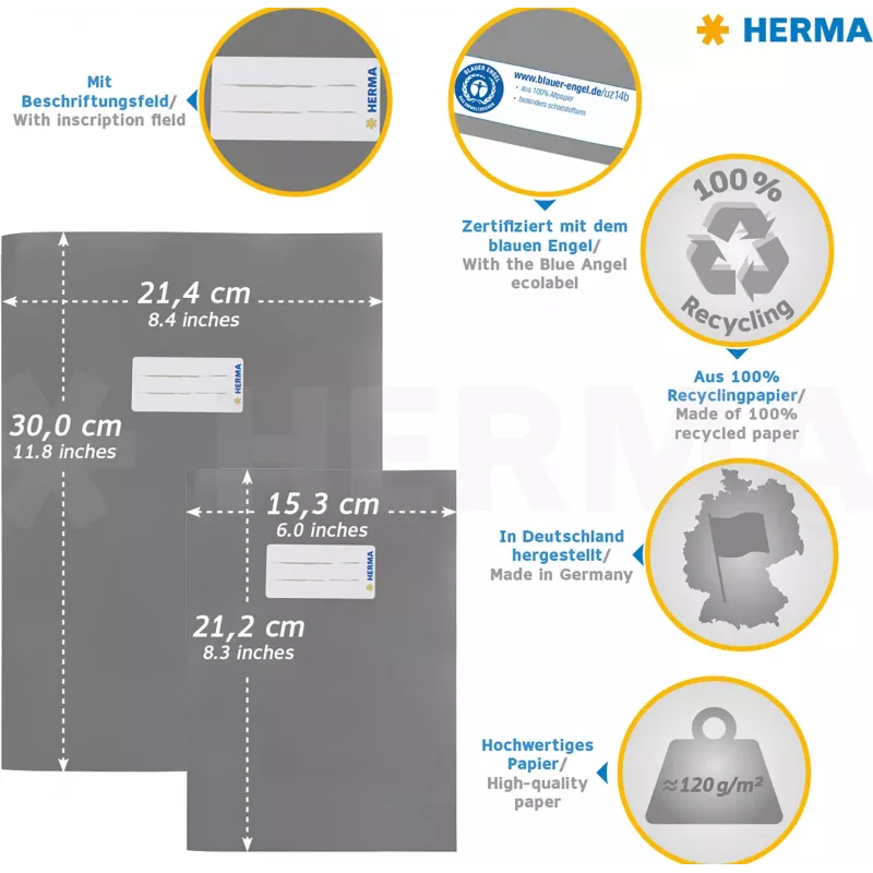 HERMA Funda para cuadernos A4 papel marrón 214 x 300 mm 1 unidad 7097