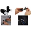 FISCHER Bomba de mano para bicicleta con inflador de CO2, cabezal universal para Schrader, Dunlop, Presta, 8 bar, negro/plata 50392