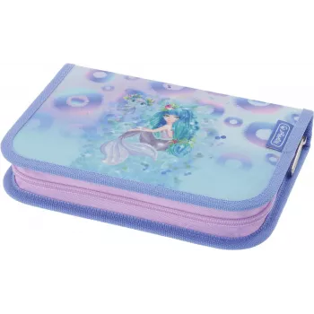 Herlitz Mystic Mermaid Estuche escolar relleno, 31 piezas, azul/rosa, poliéster 300001564