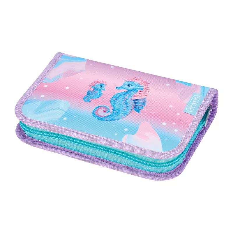 Herlitz Ocean Lights estuche escolar con contenido, 31 piezas, poliéster, 205 x 140 x 38 mm, 2 solapas 400197090