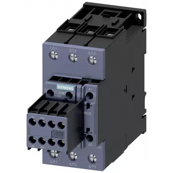 SIEMENS Contactor AC-3 22kW/400V 2NO+2NC 230V AC 50A S2 bornes de tornillo (3RT20361AP04)