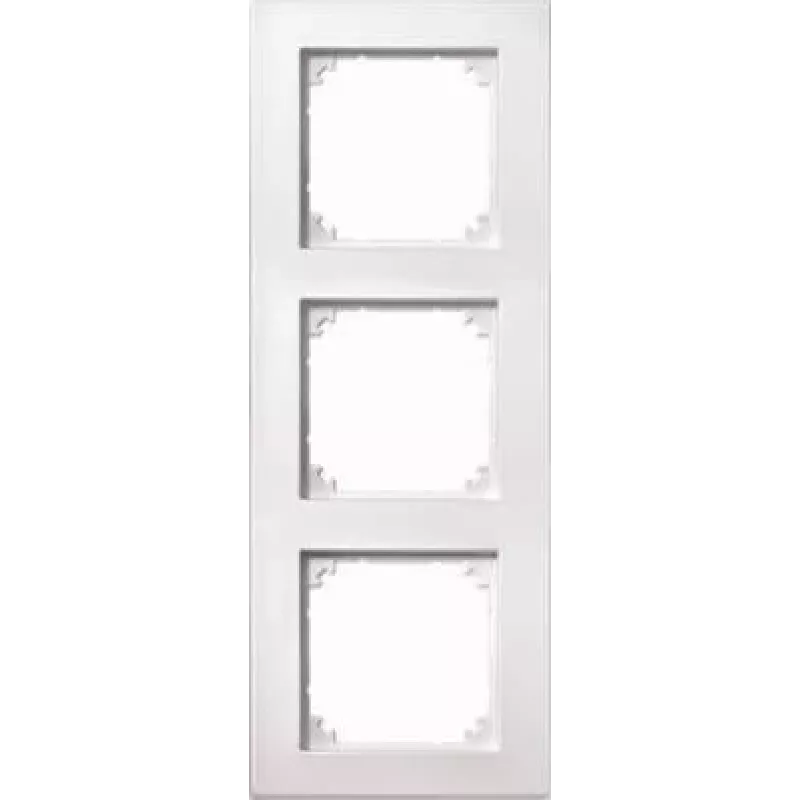 Merten System M Marco embellecedor triple, blanco activo brillante, empotrar 488319