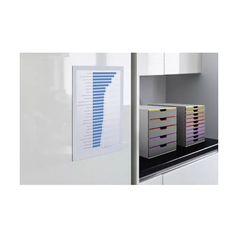 DURABLE DURAFRAME A4 Marco informativo autoadhesivo, plata, pack de 2 487202