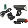FISCHER Juego de luces LED para bicicleta 40/20/10 lux, homologado StVZO, negro (85346)
