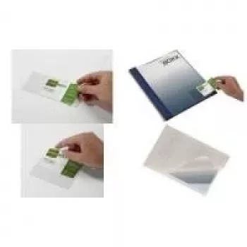DURABLE POCKETFIX Bolsa autoadhesiva 90x57mm, con abertura para el pulgar, transparente, pack de 100 837919
