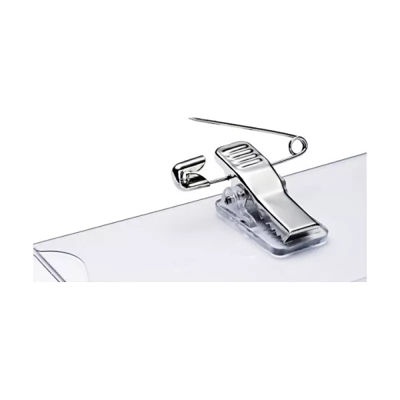 DURABLE Portatarjetas de identificación 90x54 mm con clip combinado, transparente, 5 uds. (861019)