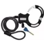 FISCHER Candado de cable con soporte de cuadro, 1200 mm, cierre de llave tipo esposas, negro 50745