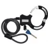 FISCHER Candado de cable con soporte de cuadro, 1200 mm, cierre de llave tipo esposas, negro 50745