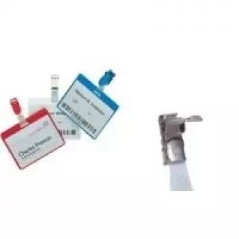 DURABLE Portatarjetas de identificación 60 x 90 mm con clip, transparente, pack de 25 810606