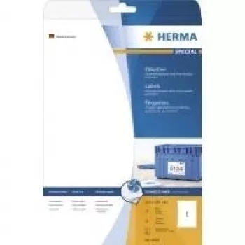 HERMA Special 4824 Etiquetas autoadhesivas para lomo de archivador, mate recubierto, blanco, A4, 25 hojas, 100 etiquetas