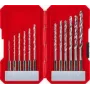kwb 108810 Juego de brocas helicoidales HSS para metal, 12 piezas, compatible con portabrocas de apriete rápido y de corona dentada