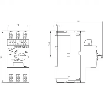 Siemens SIRIUS 3RV2011-1DA25 Guardamotor, 2,2-3,2 A, tripolar, bornes de tornillo, clase 10