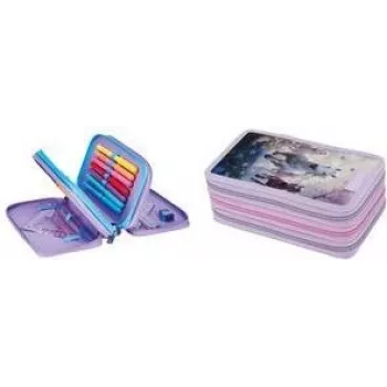 Herlitz TriCase Whisper Mane Estuche de 31 piezas, poliéster, 3 compartimentos, 3 cremalleras 400205915