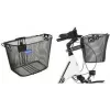 FISCHER Cesta de manillar para bicicleta con cierre rápido, alambre de malla fina negro, compatible con e-bike, sistema de clic - 1 ud. (61076)