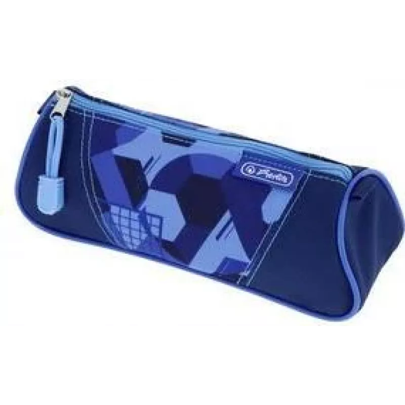 Herlitz Estuche triangular azul Goal poliéster, 1 compartimento con cremallera 400205920