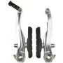 FISCHER Juego de freno de llanta V-Brake con pastillas de freno para llantas de aluminio, delantero o trasero, plateado 85202