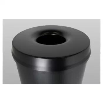 HELIT H2515695 Papelera de acero con cabezal extintor, 30 L, negra, redonda, Ø335 x 470 mm