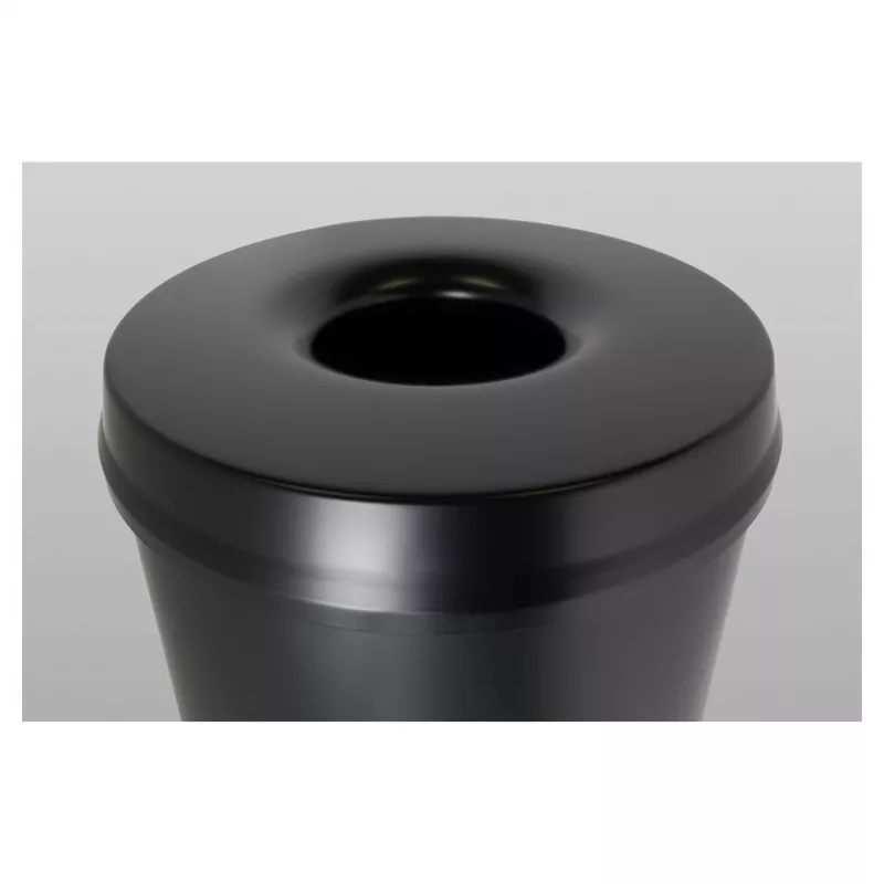 HELIT H2515695 Papelera de acero con cabezal extintor, 30 L, negra, redonda, Ø335 x 470 mm