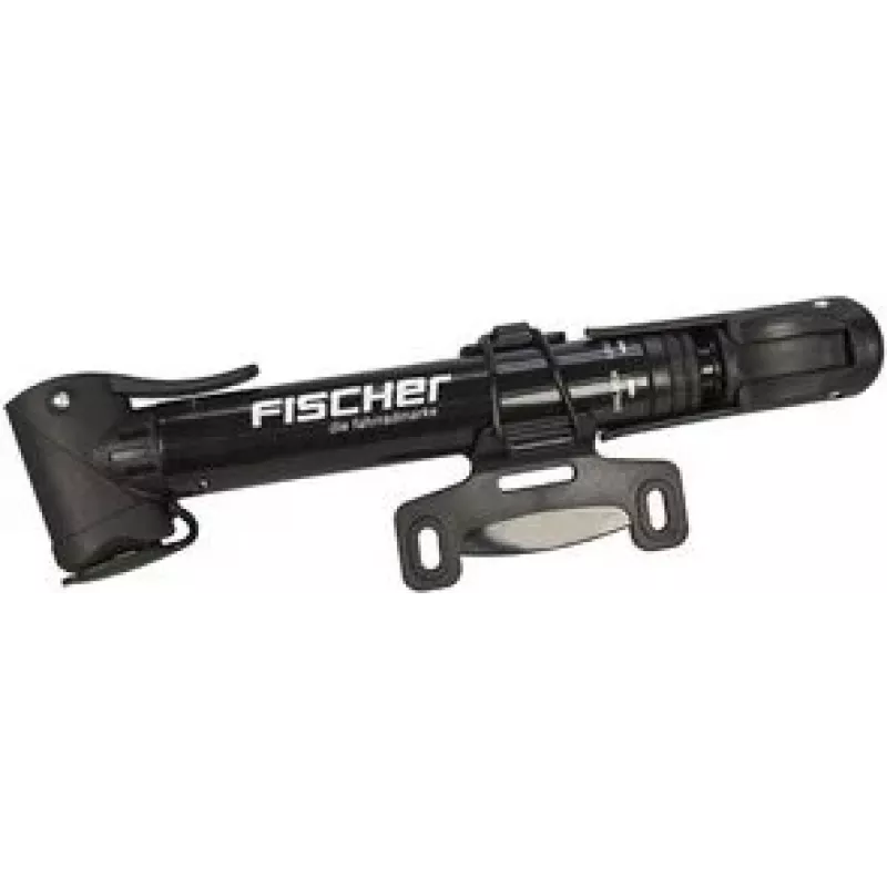 FISCHER Minibomba de bicicleta con mango en T, negra, conmutable alta presión/alto volumen, telescópica - 1 ud. (85581)
