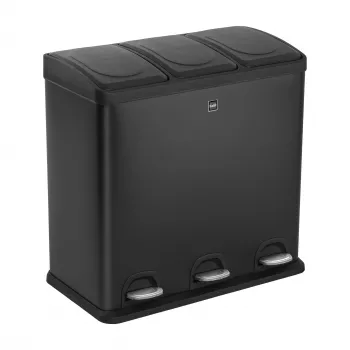 HELIT the separator Separador de residuos con pedal, 3 x 20 L, plástico, cierre suave, antracita H2405295