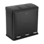 HELIT the separator Separador de residuos con pedal, 3 x 20 L, plástico, cierre suave, antracita H2405295