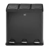 HELIT the separator Separador de residuos con pedal, 3 x 20 L, plástico, cierre suave, antracita H2405295