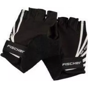 FISCHER Guantes de ciclismo Sport, talla S/M, palma acolchada, dorso transpirable, cierre de velcro, unisex, dedos cortos 86313