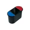 Helit H6103598 Sistema de reciclaje ovalado de 38L con contenedor principal de 20L, 2 cubos extraíbles de 9L, negro/multicolor