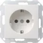 Gira System 55 Toma de corriente Schuko, blanco puro satinado, 16 A, empotrar 018827