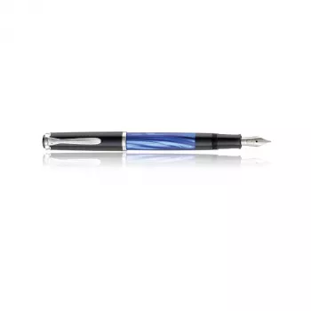 Pelikan Classic M205 Pluma estilográfica negro-azul (plumín mediano) 801874
