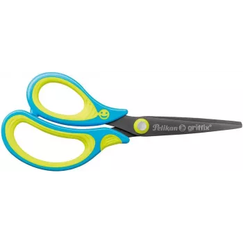 Pelikan 810265 Tijeras de oficina y manualidades corte recto azul-amarillo