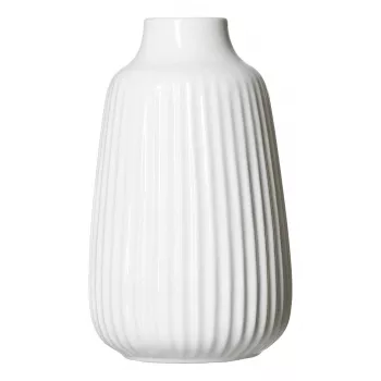 Ritzenhoff & Breker SANREMO Jarrón de gres blanco set de 2, 240 mm, estructura decorativa acanalada 746655